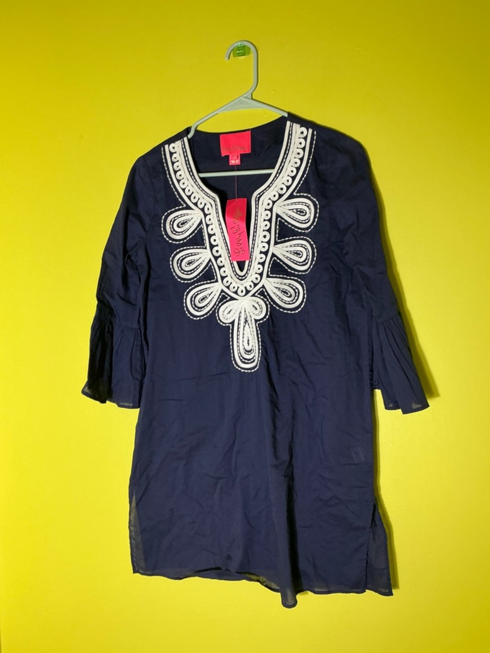 Lilly Pulitzer Navy Tunic with White Embroidered Trim